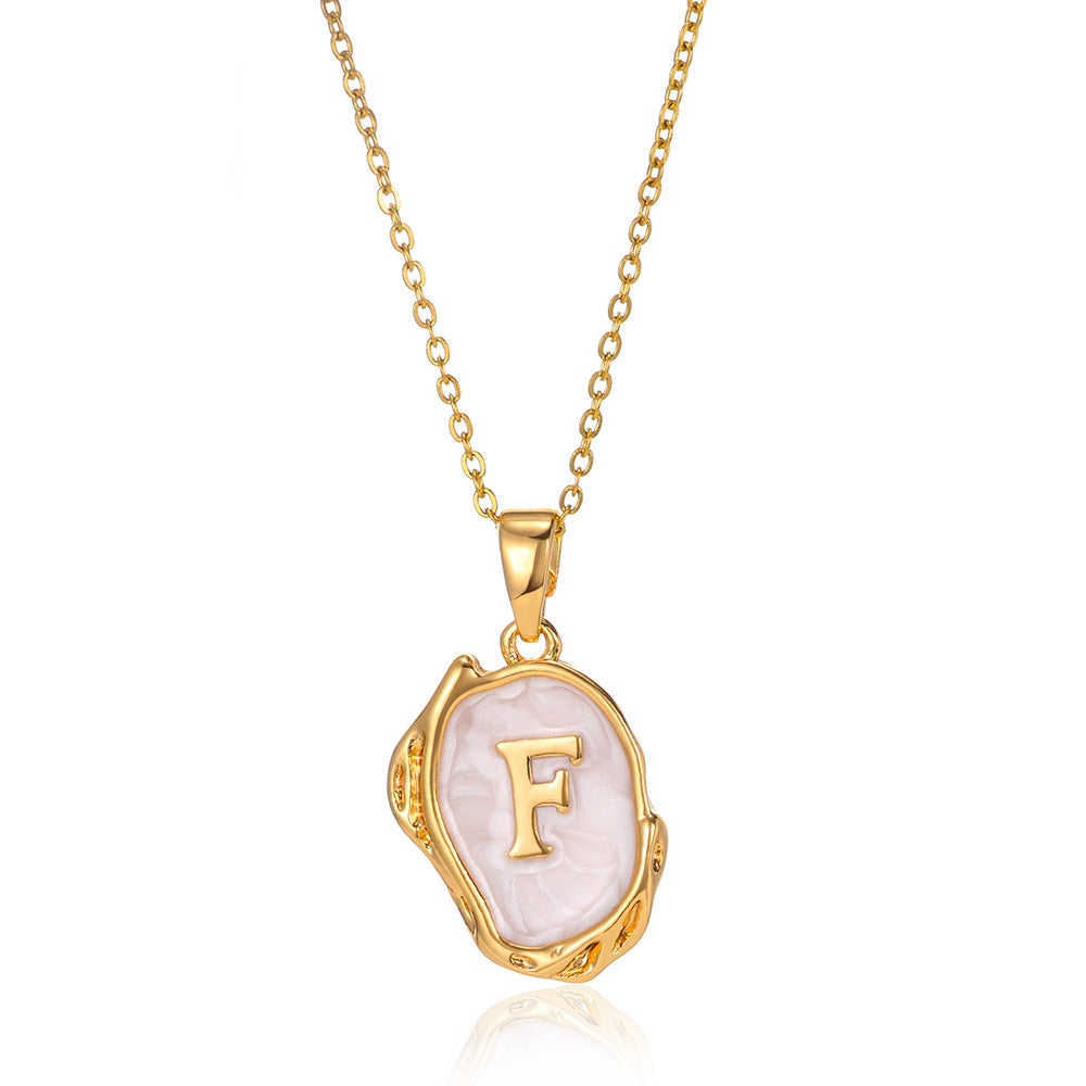 26 Letters Drop Oil Three Dimensional Necklace