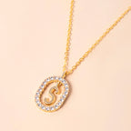 A, J, M, S Crystal Letter Necklace