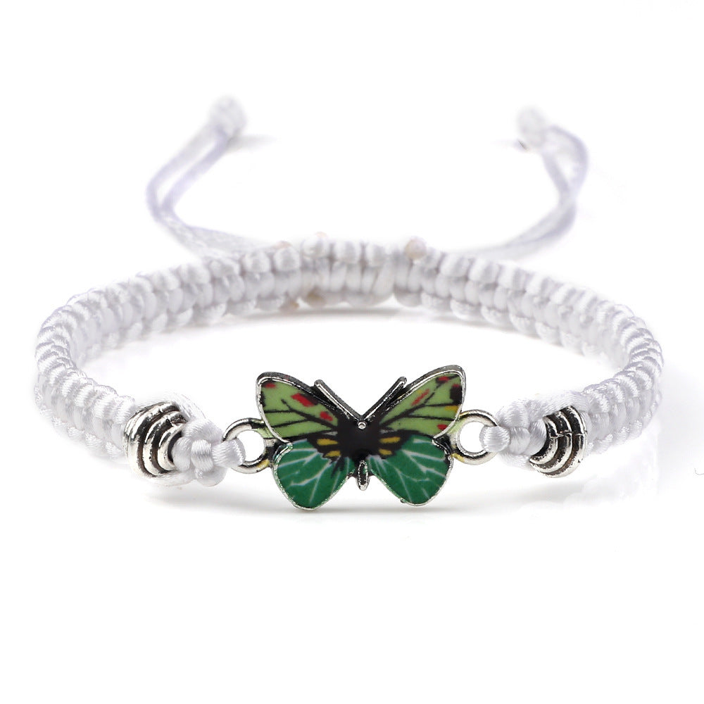 Adjustable Couple Butterfly Buckle Braided Bracelet