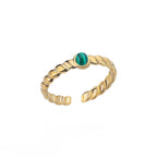 Round White Turquoise Ring - Adjustable
