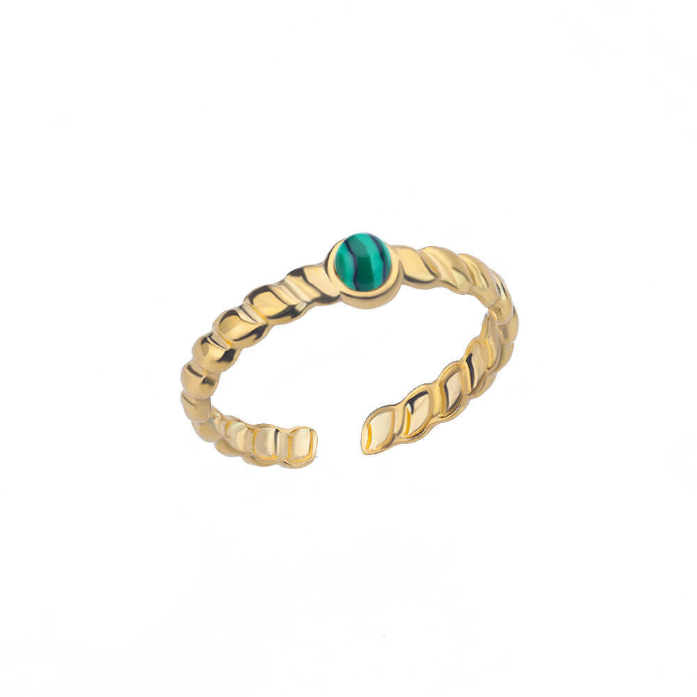Round White Turquoise Ring - Adjustable
