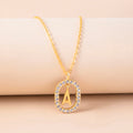 A, J, M, S Crystal Letter Necklace