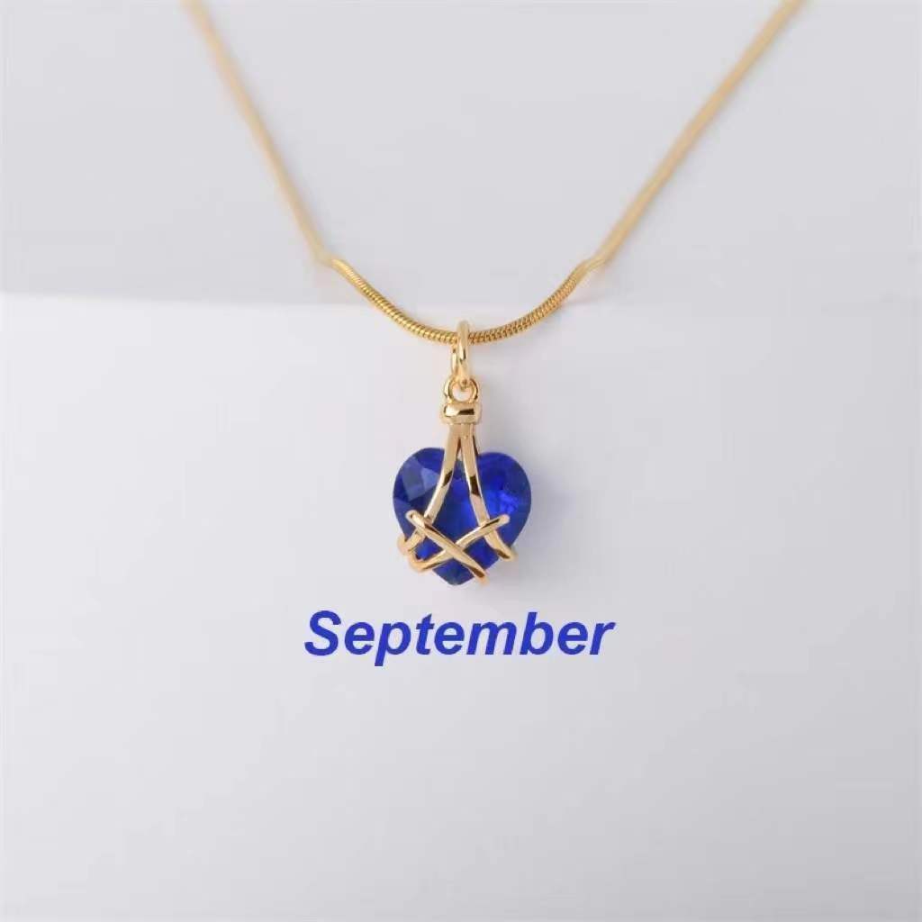 Birthstone Princess Style Love Necklace