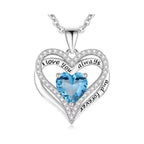 "I Love You" Crystal Heart Pendant Necklace