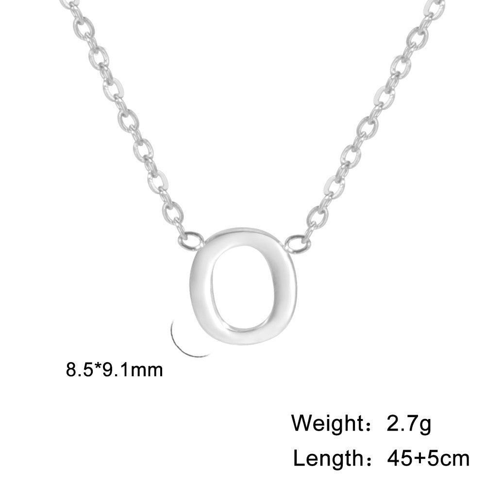 26 English Letter Steel Color Necklace