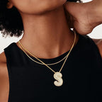 A-Z Zircon Balloon English Letter Necklace, Gold & Silver