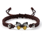 Adjustable Couple Butterfly Buckle Braided Bracelet