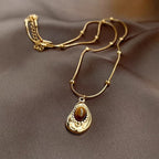 Irregular Amber Stone Necklace