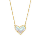 Adjustable Peach Heart Stone Necklace