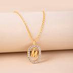 A, J, M, S Crystal Letter Necklace