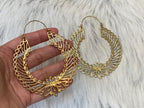 Golden/Silver Lotus Filigree Hoops