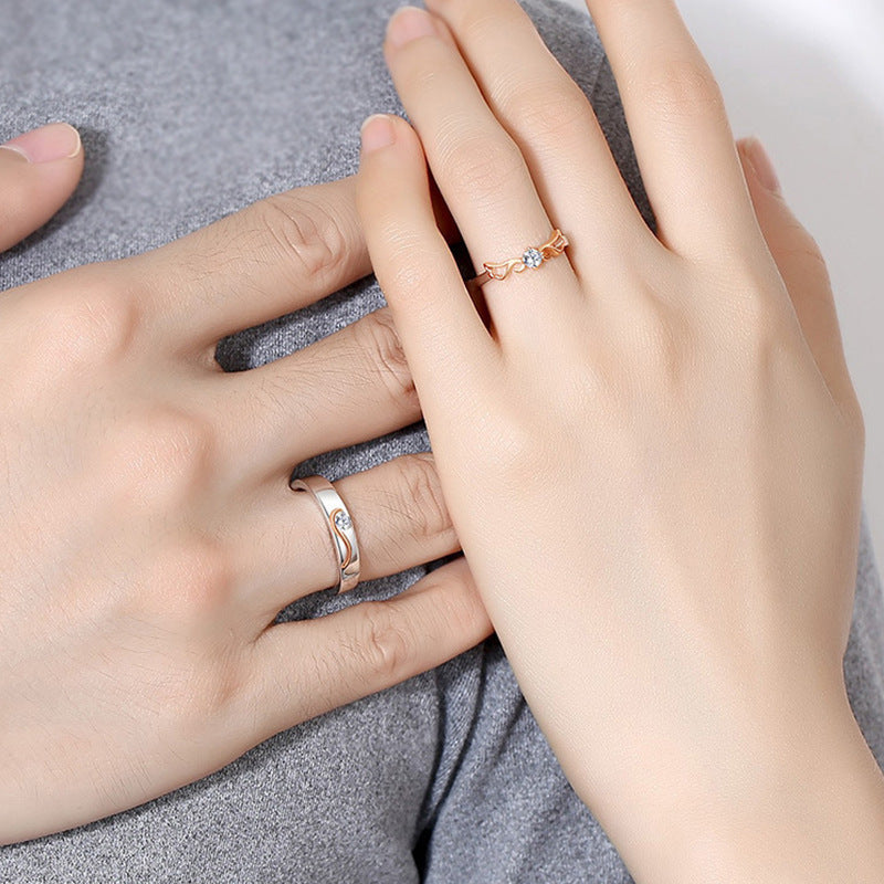 Angel Wing Couple Rings – Sterling Silver