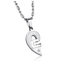 2-Piece Heart Key Couple Necklace Set