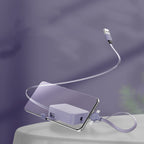 4-in-1 Retractable USB Cable with Phone Stand & Storage Box
