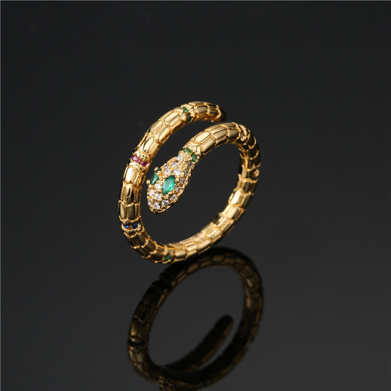 Gold Snake Ring for Women – Adjustable