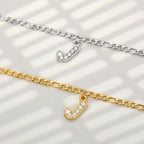 A-Z Zircon Letter Anklets, Gold & Silver