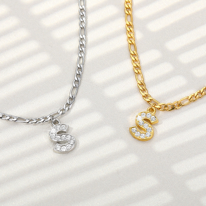 A-Z Zircon Letter Anklets, Gold & Silver