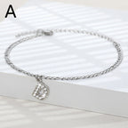 A-Z Zircon Letter Anklets, Gold & Silver