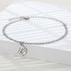 A-Z Zircon Letter Anklets, Gold & Silver
