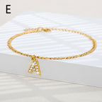 A-Z Zircon Letter Anklets, Gold & Silver