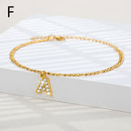 A-Z Zircon Letter Anklets, Gold & Silver