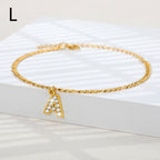 A-Z Zircon Letter Anklets, Gold & Silver