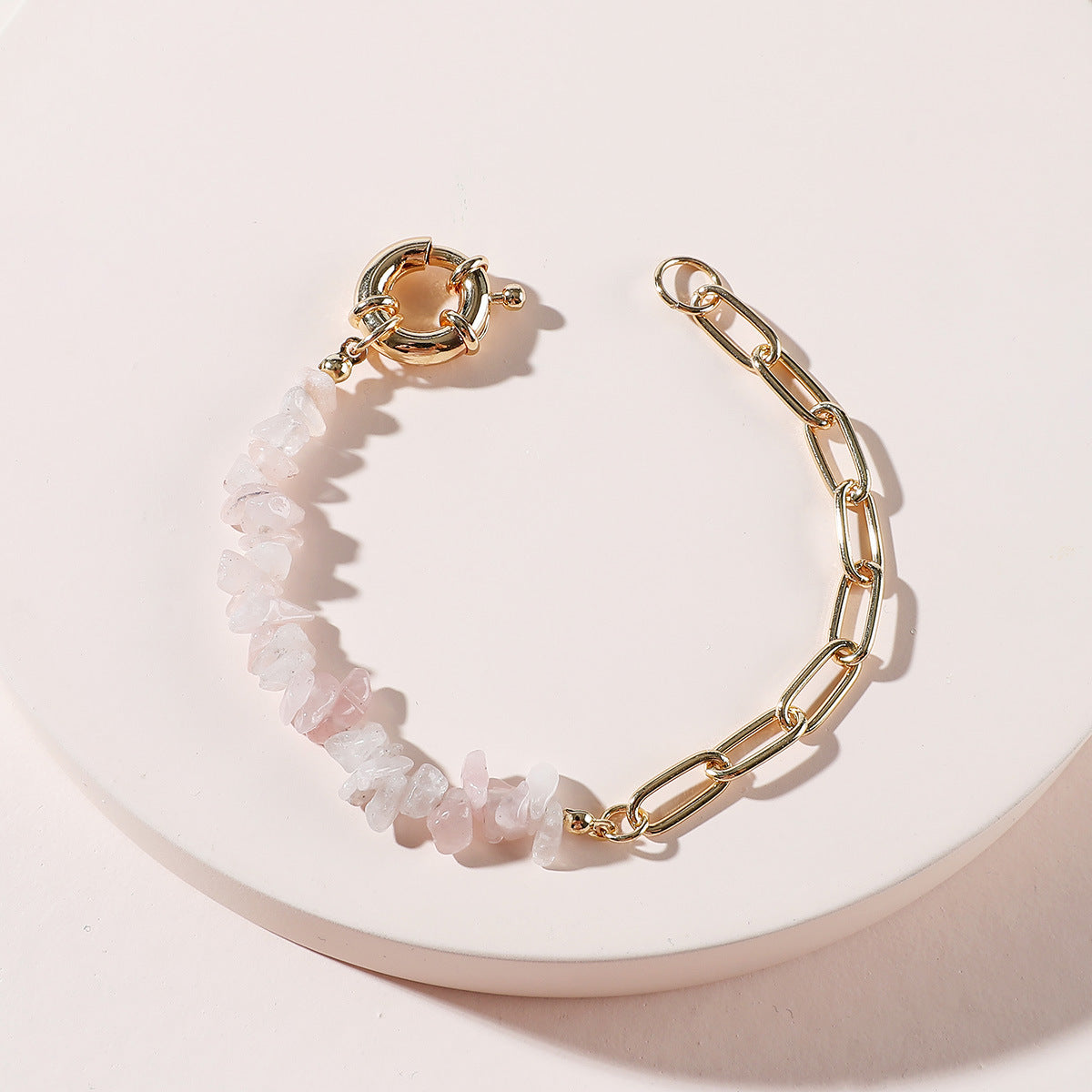 Amethyst Rough Stone Crystal Chain Bracelet