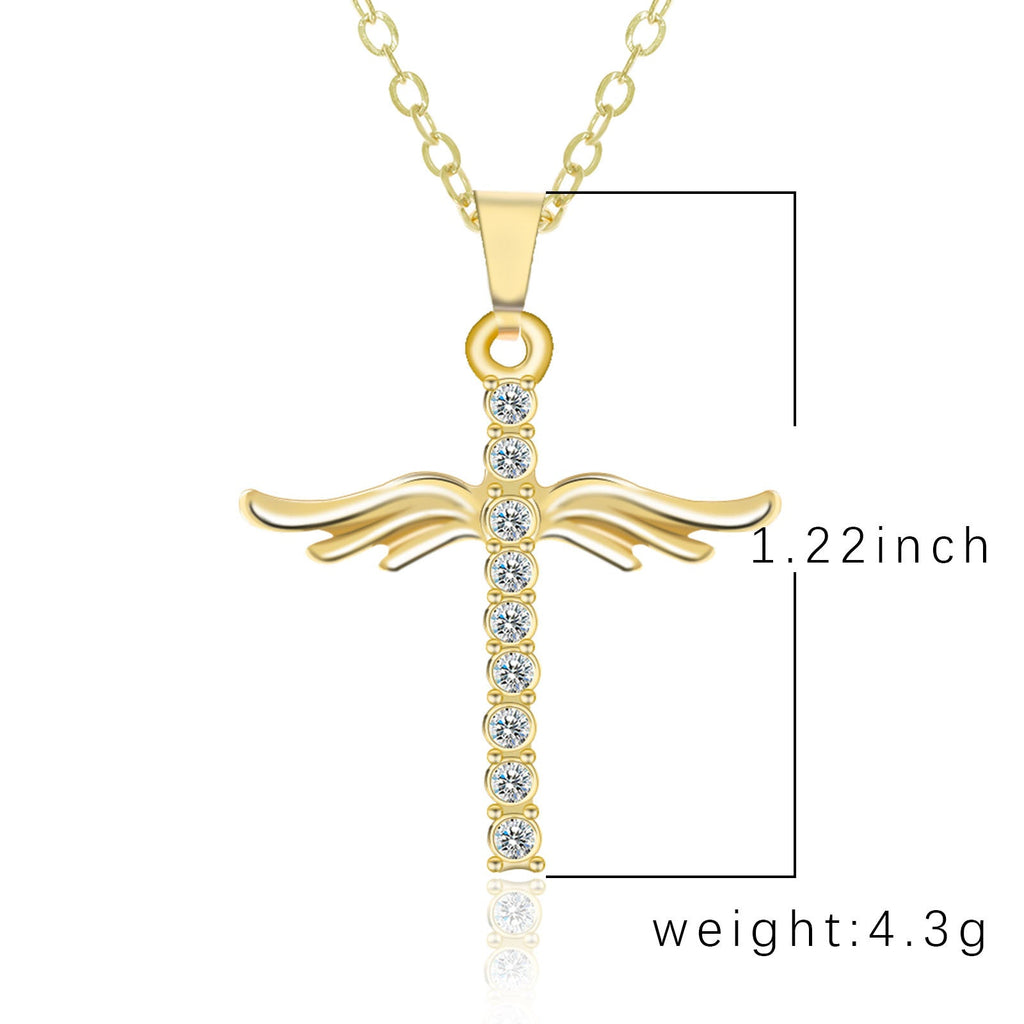 Angel Wings Cross Necklace
