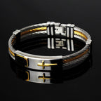 3 Rows Wire Cross Bracelet