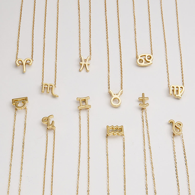 12 Zodiac Sign Constellation Pendant Necklace