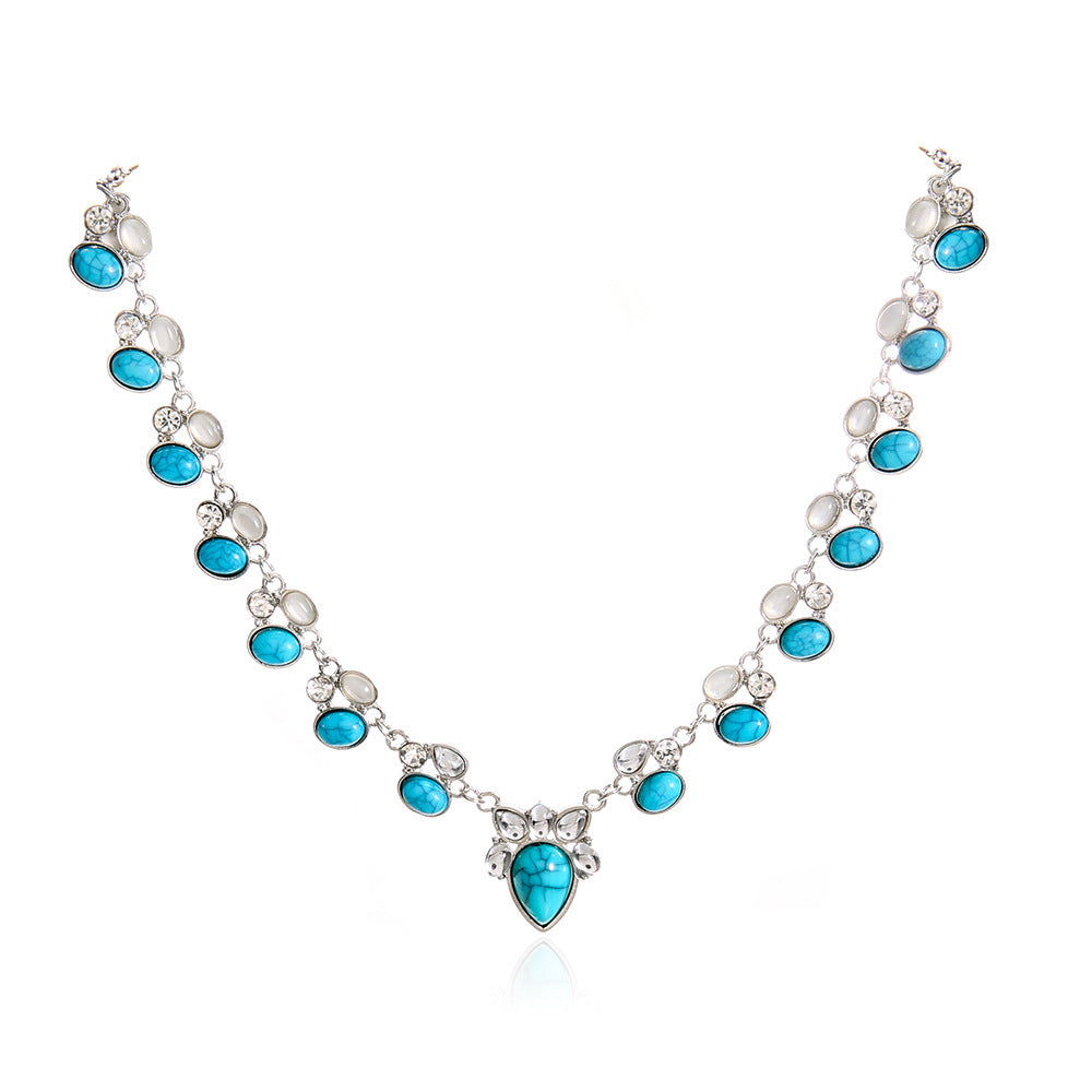 Boho Turquoise Flower Necklace