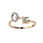 Adjustable 26 Initial Letter Ring