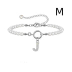 A-Z Letter Pendant Pearl Bracelet