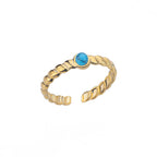 Round White Turquoise Ring - Adjustable