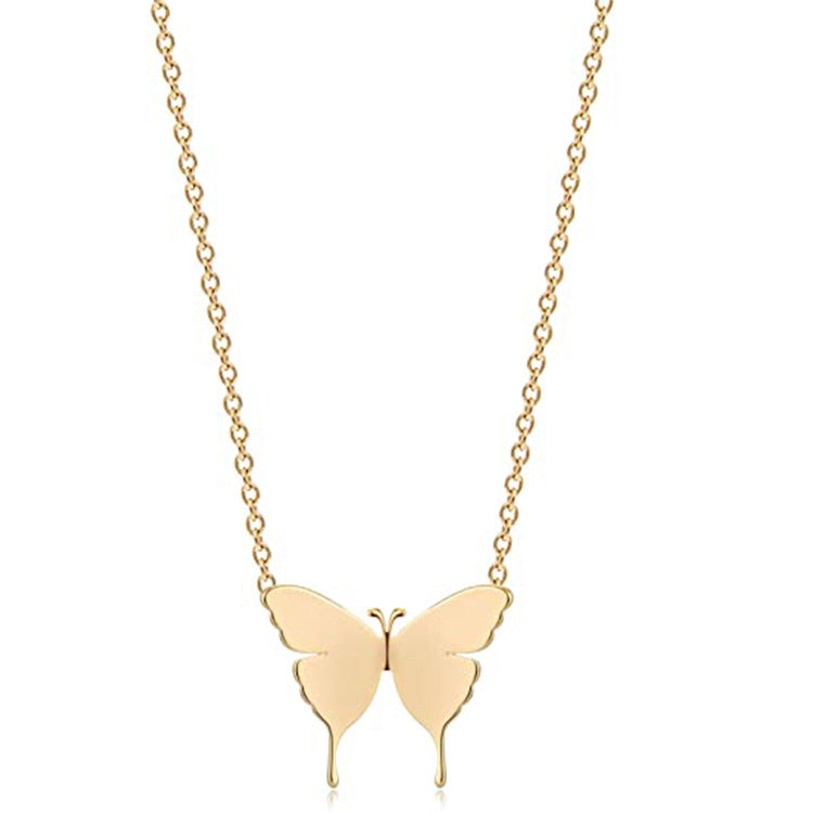 A-Z Initial Butterfly Pendant Necklace