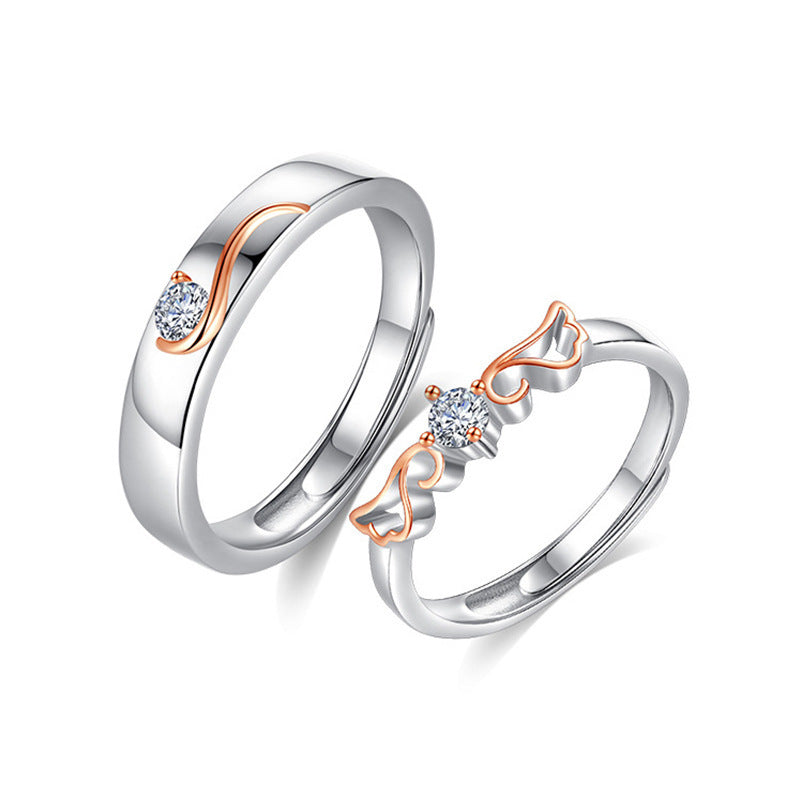 Angel Wing Couple Rings – Sterling Silver