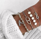 5pcs Heart Infinity Love Jewellery Bracelet Set