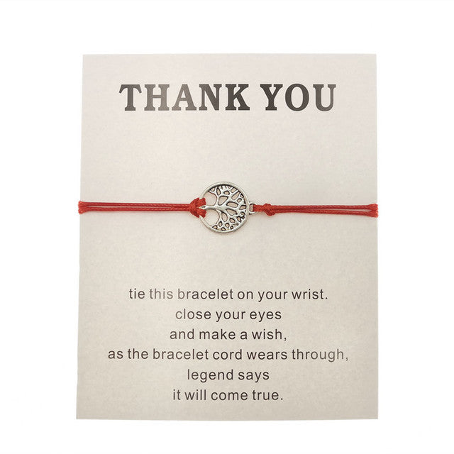 Adjustable Tree of Life Rope Bracelet