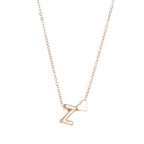 Alphabet A-Z Heart Pendant Necklace