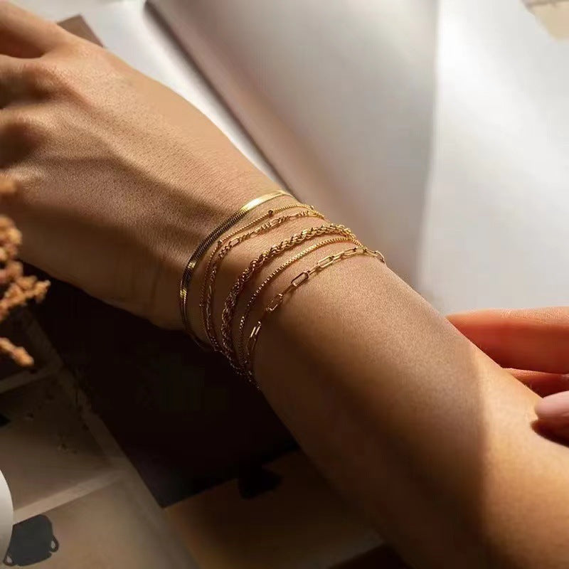 Stainless Steel 5-Piece Bracelet Set