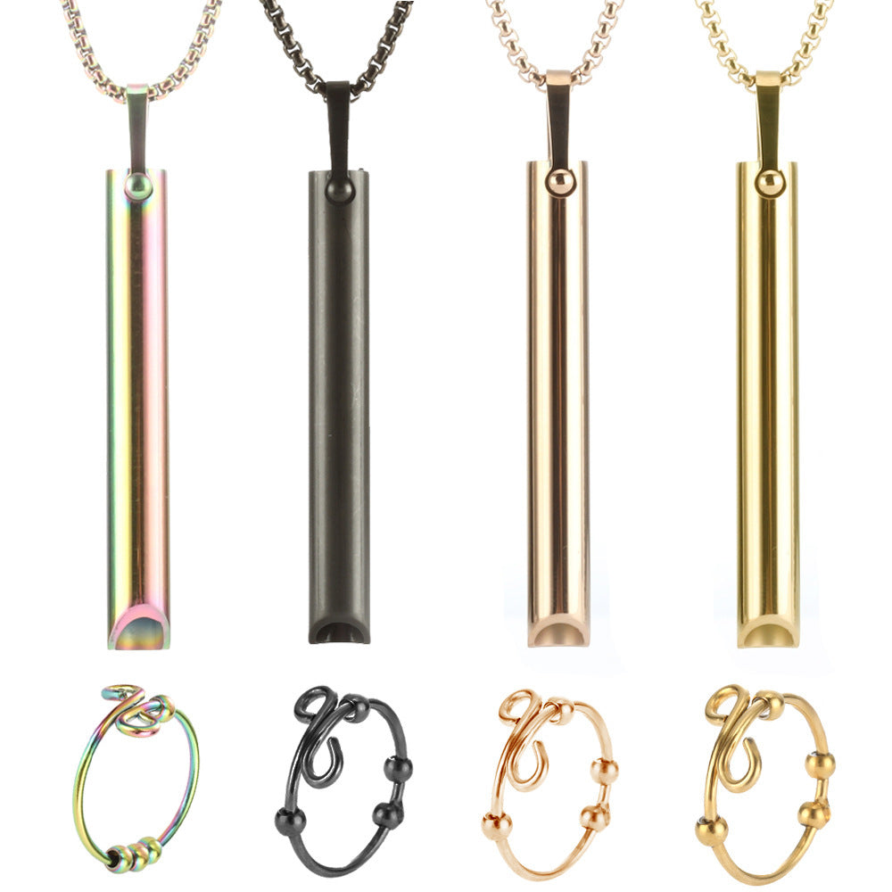 Adjustable Breathing Necklace & Ring Set