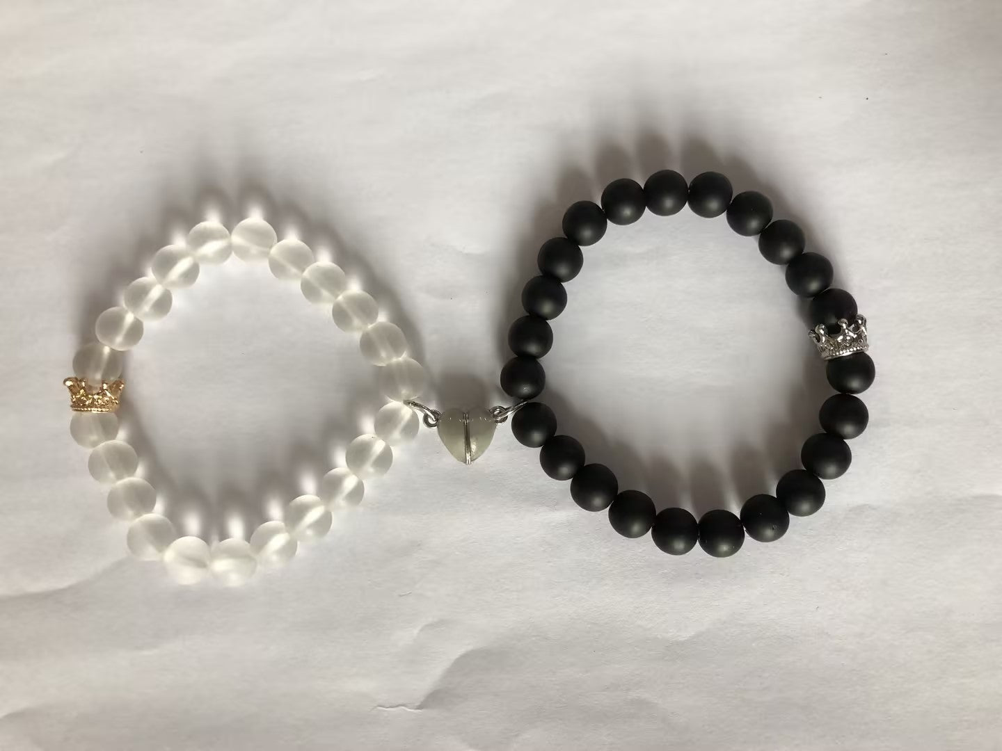 2pcs Handmade Crown Beaded Charms Bracelet