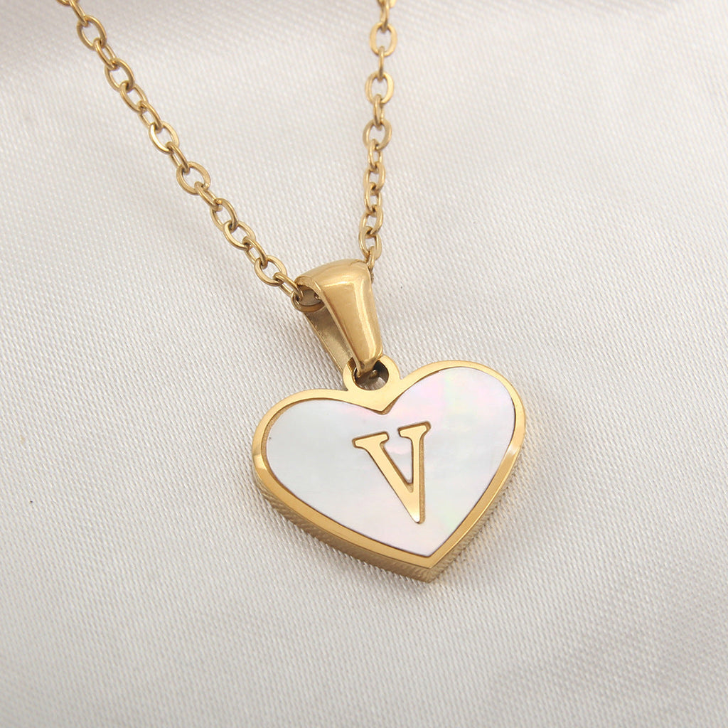 26 Letter Heart-Shaped Necklace