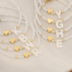 26 Letters White Shell Beaded Bracelet for Women