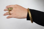 Etched Tribal Boho Brass Bangles - Thick, engraved bangles