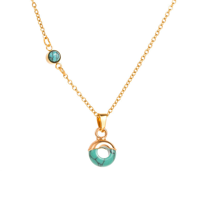 Retro Turquoise Leaf Necklace