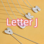 A-Z Zircon Balloon English Letter Necklace, Gold & Silver