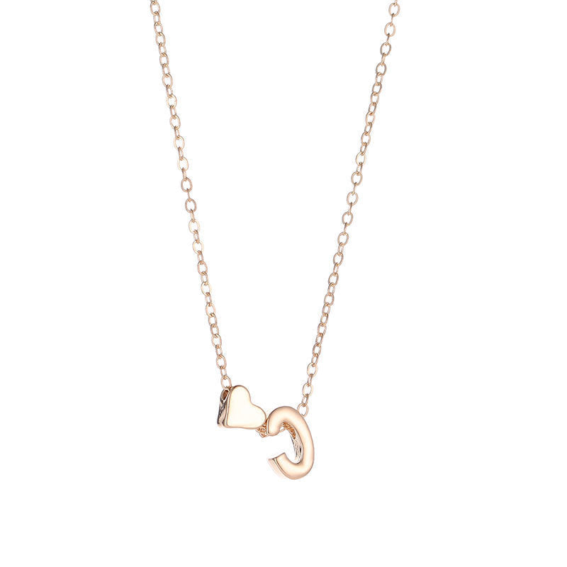 Alphabet A-Z Heart Pendant Necklace
