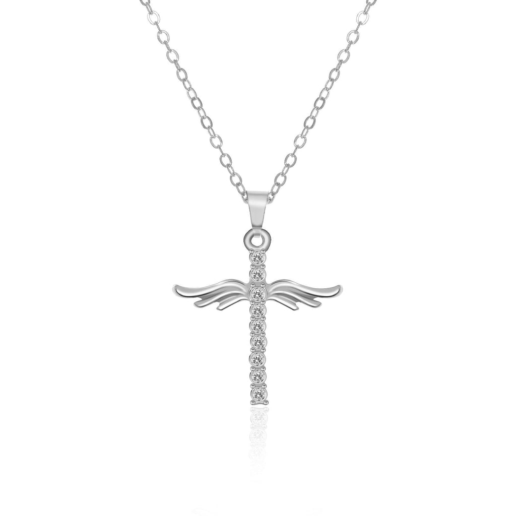Angel Wings Cross Necklace