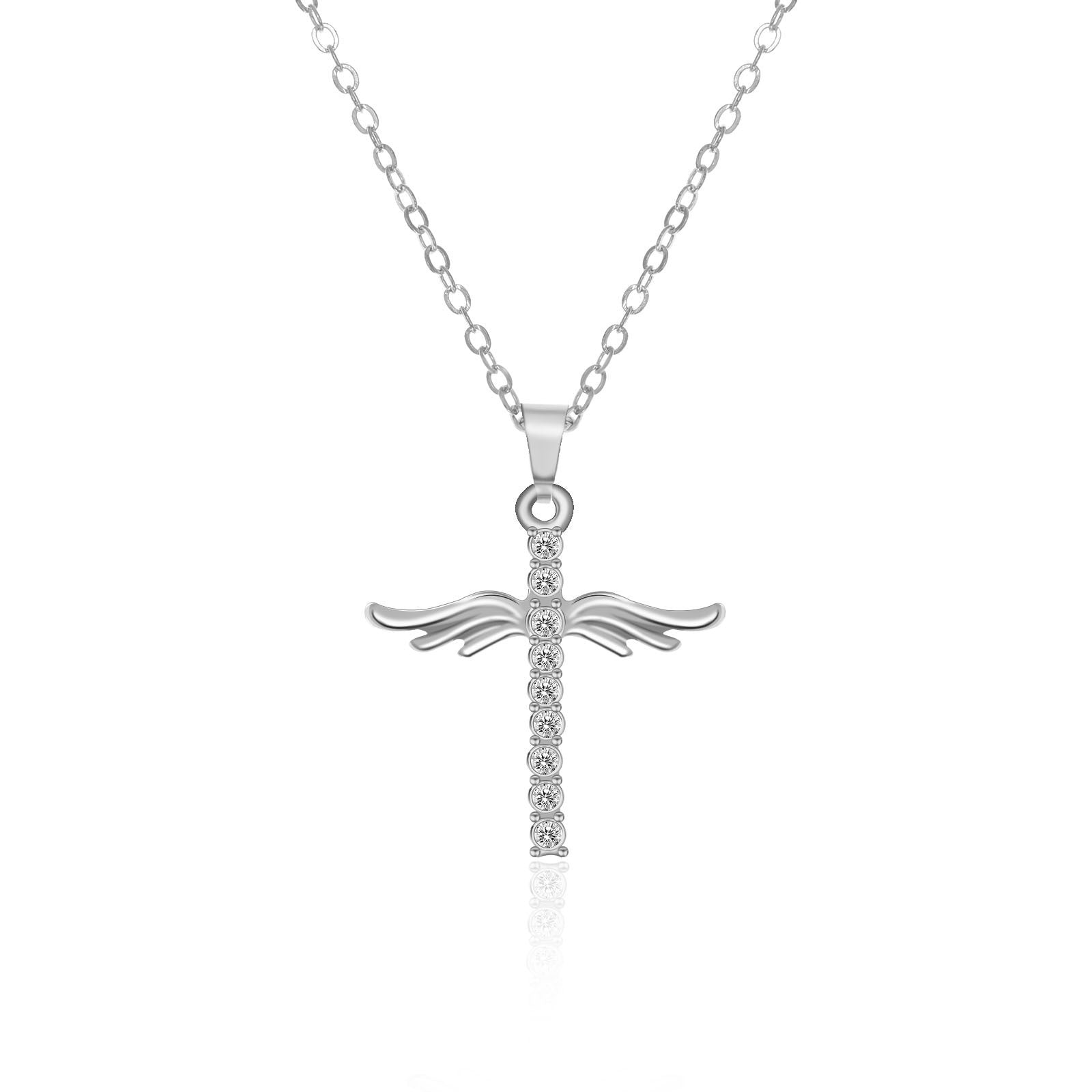 Angel Wings Cross Necklace